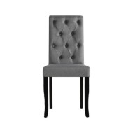 Chaises de salle à manger 4 pcs Gris foncé Tissu