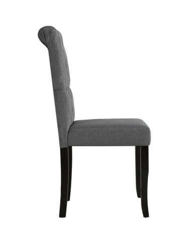 Chaises de salle à manger 4 pcs Gris foncé Tissu