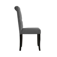 Chaises de salle à manger 4 pcs Gris foncé Tissu