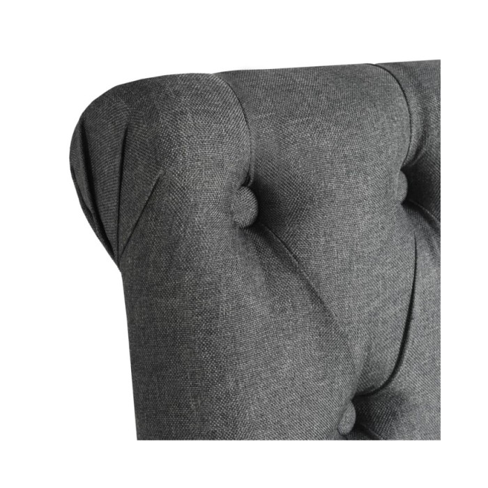 Chaises de salle à manger 4 pcs Gris foncé Tissu