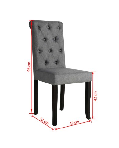 Chaises de salle à manger 4 pcs Gris foncé Tissu