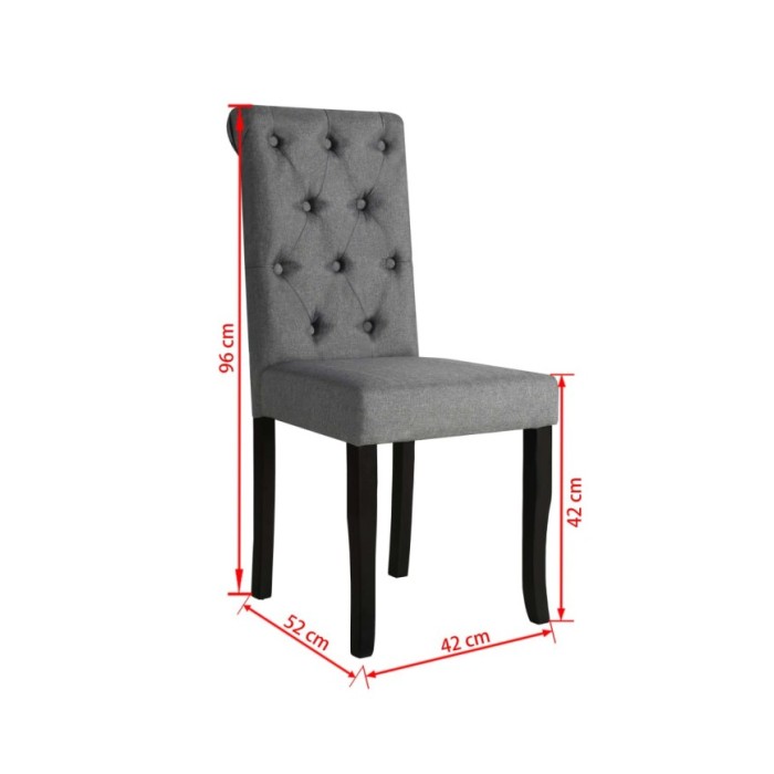 Chaises de salle à manger 4 pcs Gris foncé Tissu