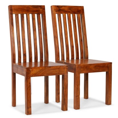 Chaise de salle à manger 2 pcs Bois massif avec finition Sesham
