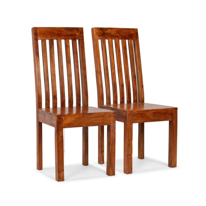Chaise de salle à manger 2 pcs Bois massif avec finition Sesham