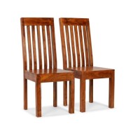 Chaise de salle à manger 2 pcs Bois massif avec finition Sesham