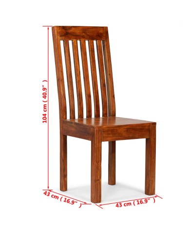 Chaise de salle à manger 2 pcs Bois massif avec finition Sesham