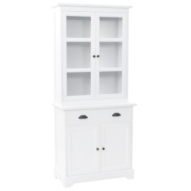 Vaisselier avec 4 portes MDF et Bois de pin 80 x 40 x 180 cm