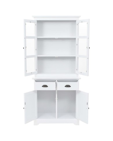 Vaisselier avec 4 portes MDF et Bois de pin 80 x 40 x 180 cm