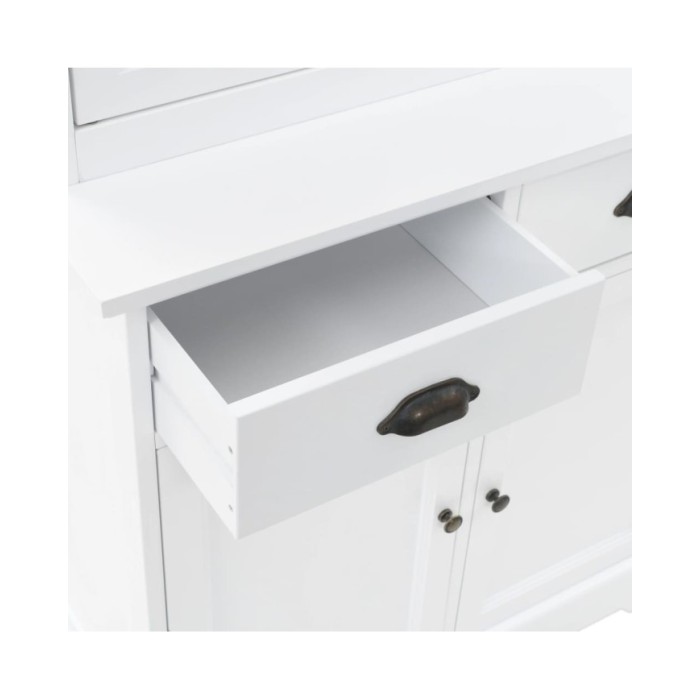 Vaisselier avec 4 portes MDF et Bois de pin 80 x 40 x 180 cm