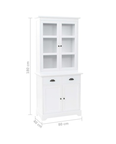 Vaisselier avec 4 portes MDF et Bois de pin 80 x 40 x 180 cm