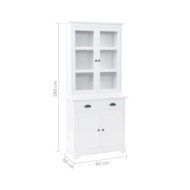 Vaisselier avec 4 portes MDF et Bois de pin 80 x 40 x 180 cm