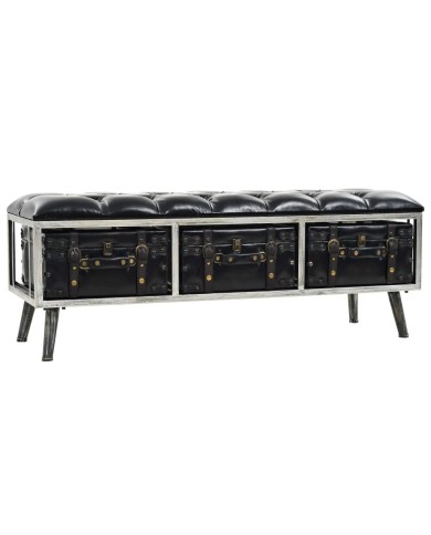 Banc de rangement MDF et cuir artificiel 120 x 41 x 46,5 cm