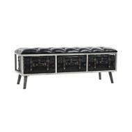 Banc de rangement MDF et cuir artificiel 120 x 41 x 46,5 cm