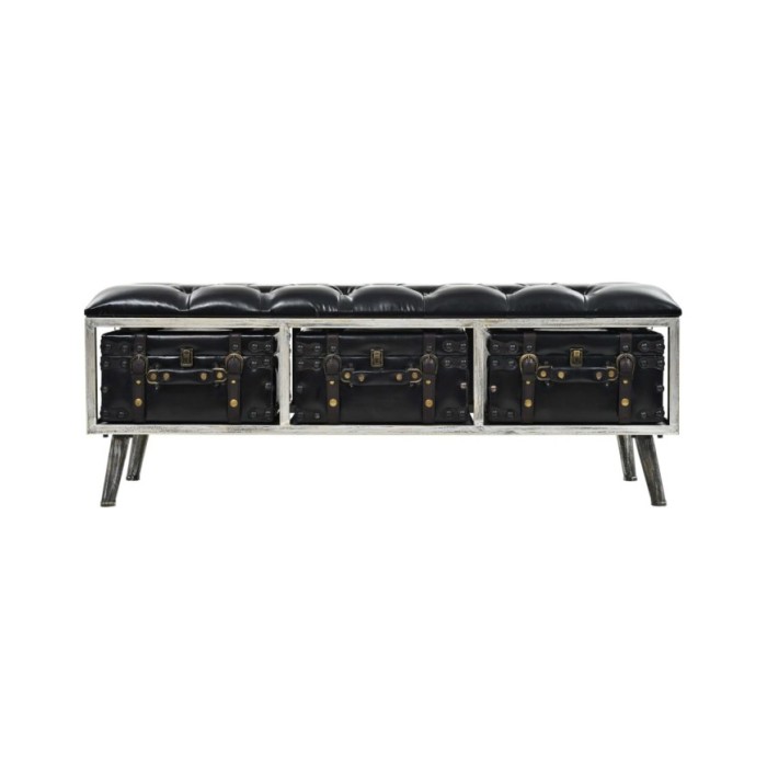 Banc de rangement MDF et cuir artificiel 120 x 41 x 46,5 cm
