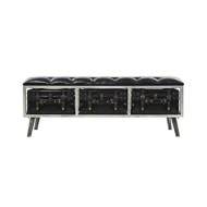Banc de rangement MDF et cuir artificiel 120 x 41 x 46,5 cm