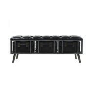 Banc de rangement MDF et cuir artificiel 120 x 41 x 46,5 cm