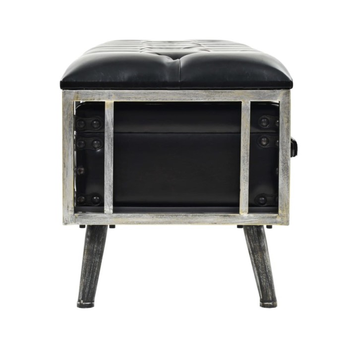 Banc de rangement MDF et cuir artificiel 120 x 41 x 46,5 cm