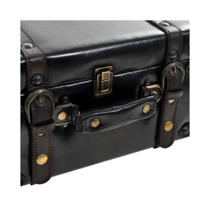 Banc de rangement MDF et cuir artificiel 120 x 41 x 46,5 cm