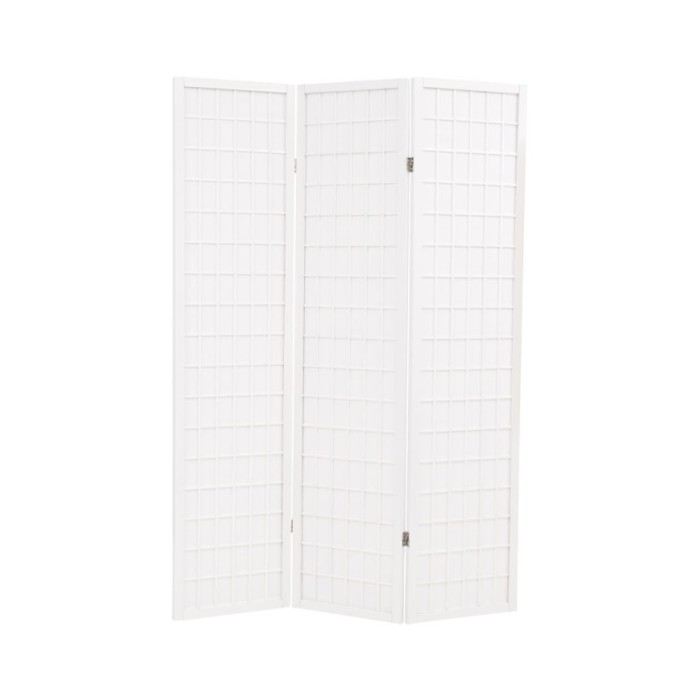 Cloison de séparation 3 panneaux Style japonais 120x170cm Blanc