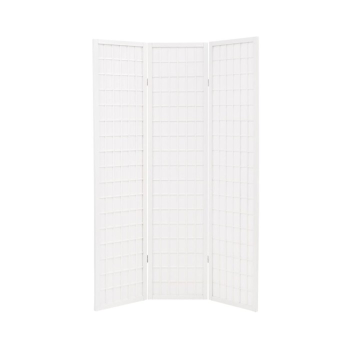 Cloison de séparation 3 panneaux Style japonais 120x170cm Blanc