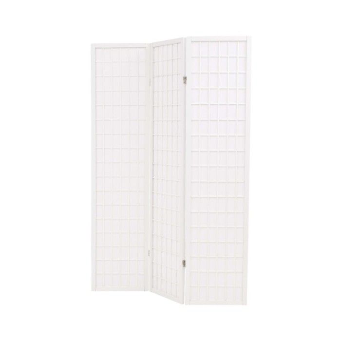 Cloison de séparation 3 panneaux Style japonais 120x170cm Blanc