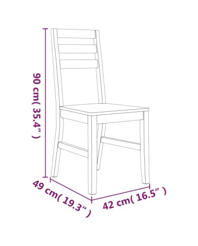 Chaises de salle à manger 2 pcs Bois d'acacia solide