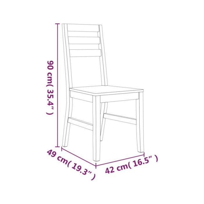 Chaises de salle à manger 2 pcs Bois d'acacia solide