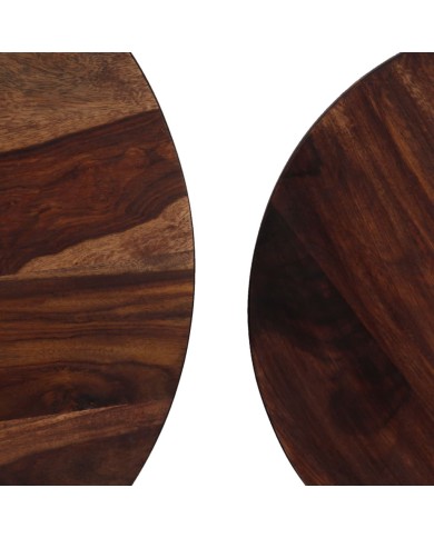 Ensemble de table basse 2 pcs Bois de Sesham massif 60 x 35 cm