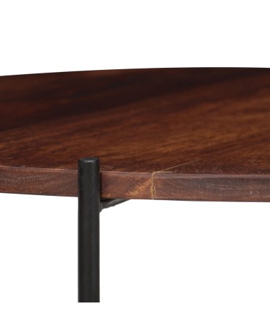 Ensemble de table basse 2 pcs Bois de Sesham massif 60 x 35 cm