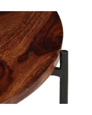 Ensemble de table basse 2 pcs Bois de Sesham massif 60 x 35 cm