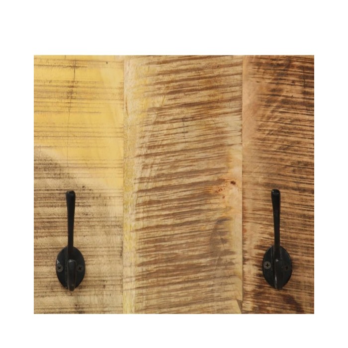 Porte-manteau mural 2 pcs Bois de manguier massif 36x110x3 cm