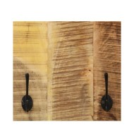 Porte-manteau mural 2 pcs Bois de manguier massif 36x110x3 cm