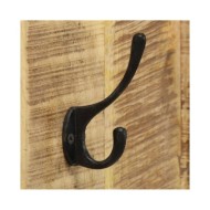 Porte-manteau mural 2 pcs Bois de manguier massif 36x110x3 cm