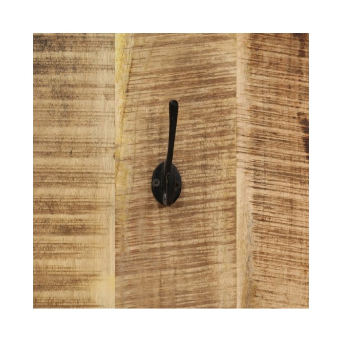 Porte-manteau mural 2 pcs Bois de manguier massif 36x110x3 cm