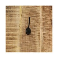 Porte-manteau mural 2 pcs Bois de manguier massif 36x110x3 cm