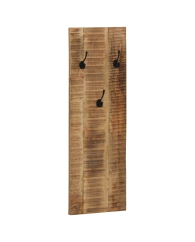 Porte-manteau mural 2 pcs Bois de manguier massif 36x110x3 cm