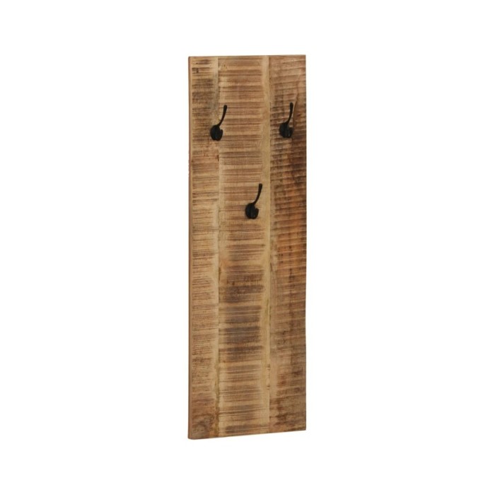 Porte-manteau mural 2 pcs Bois de manguier massif 36x110x3 cm