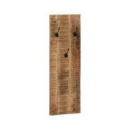 Porte-manteau mural 2 pcs Bois de manguier massif 36x110x3 cm