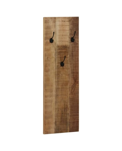 Porte-manteau mural 2 pcs Bois de manguier massif 36x110x3 cm