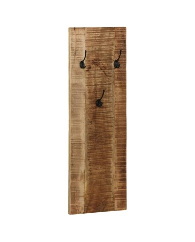 Porte-manteau mural 2 pcs Bois de manguier massif 36x110x3 cm