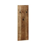 Porte-manteau mural 2 pcs Bois de manguier massif 36x110x3 cm