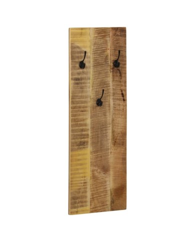 Porte-manteau mural 2 pcs Bois de manguier massif 36x110x3 cm