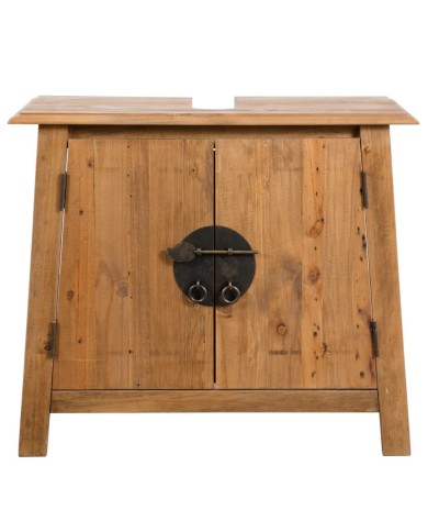 Meuble-lavabo de salle de bains pin massif recyclé 70x32x63 cm