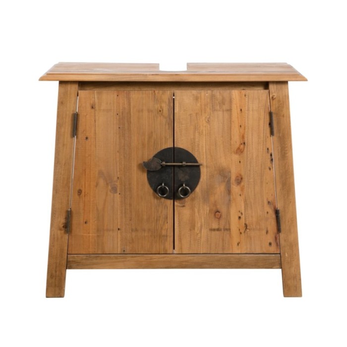 Meuble-lavabo de salle de bains pin massif recyclé 70x32x63 cm