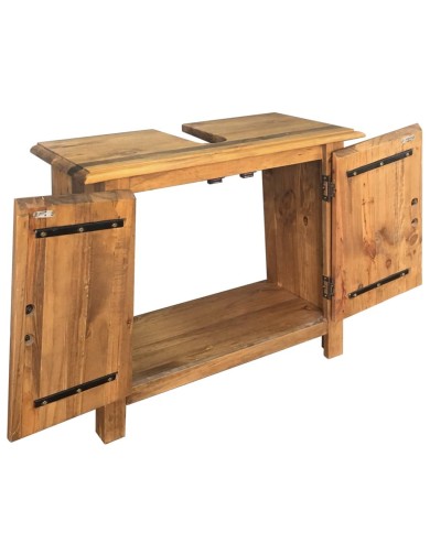 Meuble-lavabo de salle de bains pin massif recyclé 70x32x63 cm
