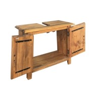 Meuble-lavabo de salle de bains pin massif recyclé 70x32x63 cm