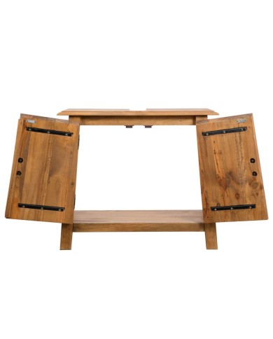 Meuble-lavabo de salle de bains pin massif recyclé 70x32x63 cm