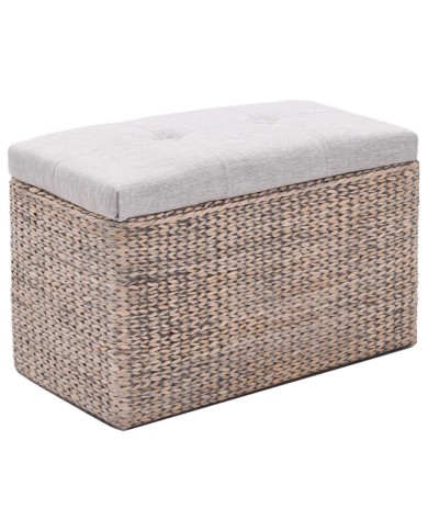 Banc avec 2 poufs Jacinthe d'eau Gris