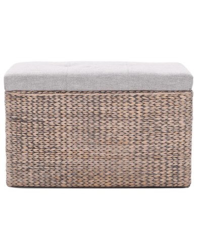 Banc avec 2 poufs Jacinthe d'eau Gris