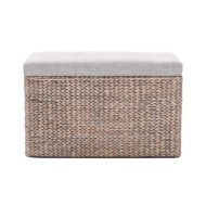 Banc avec 2 poufs Jacinthe d'eau Gris